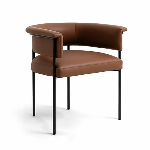 Taylor Saddle Brown Vegan Leather Dining Chair by TOV Furniture