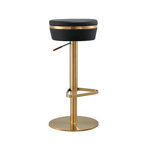 Astro Black and Gold Adjustable Stool by TOV Furniture