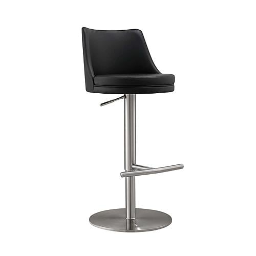 Reagan Black and Silver Adjustable Stool by TOV Furniture