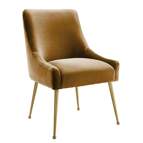 Beatrix Cognac Velvet Side Chair by TOV Furniture