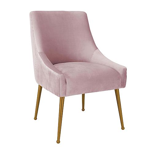 Beatrix Pleated Mauve Velvet Side Chair by TOV Furniture