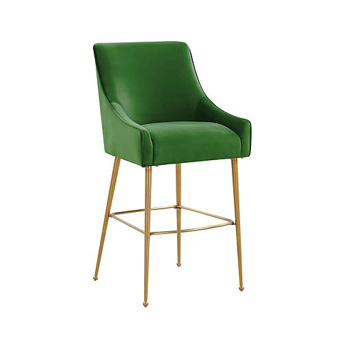 Beatrix Green Velvet Bar Stool - Gold Legs by TOV Furniture