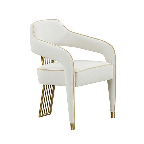 Corralis Cream Linen Dining Chair by TOV Furniture