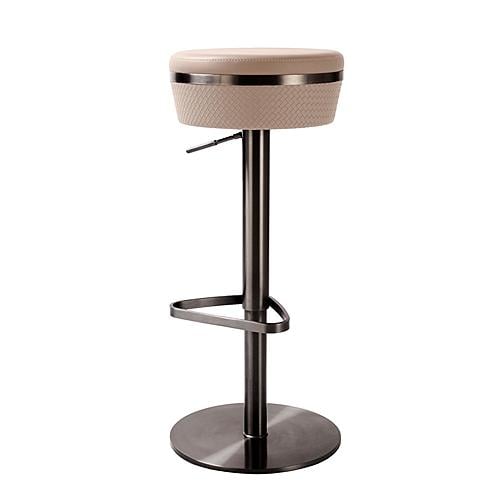 Astro Cafe au Lait Woven Vegan Leather Adjustable Stool by TOV Furniture