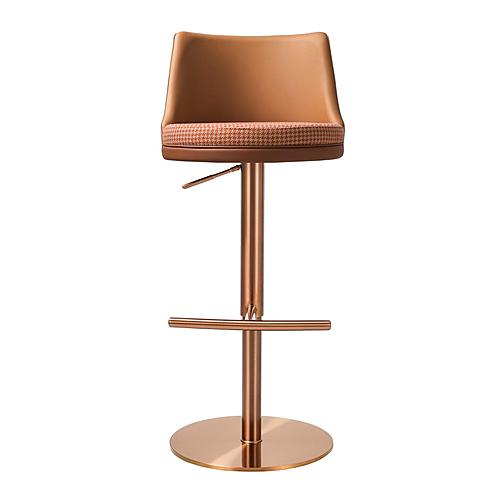 Reagan Cafe Au Lait Houndstooth Adjustable Swivel Stool by TOV Furniture