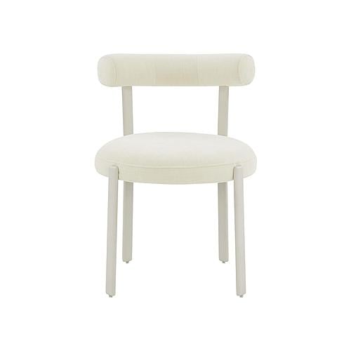 Margaret Cream Chenille Bolster Back Dining Chair by TOV Furniture