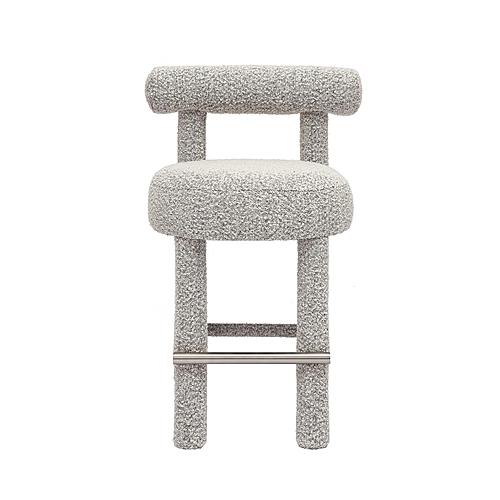 Carmel Black & White Boucle Counter Stool by TOV Furniture