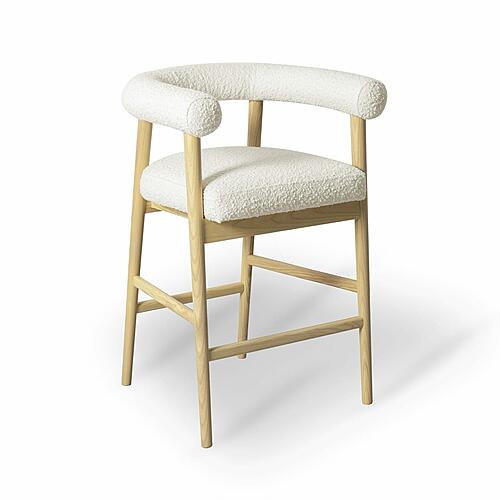 Spara Cream Performance Boucle Counter Stool by TOV Furniture