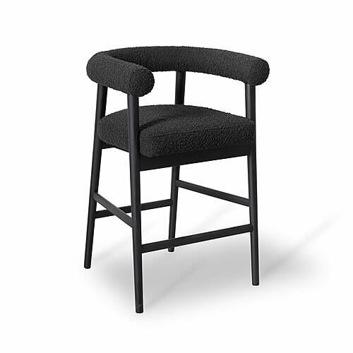 Spara Black Performance Boucle Counter Stool by TOV Furniture