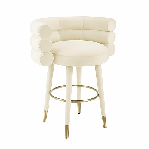 Betty Cream Velvet Counter Stool by TOV Furniture