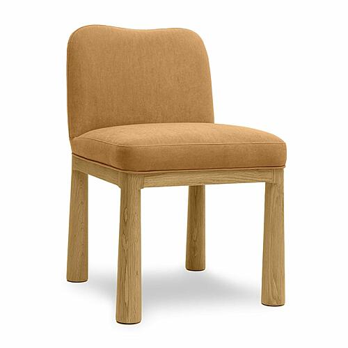 Tiara Cognac Performance Velvet Oak Dining Chair by TOV Furniture