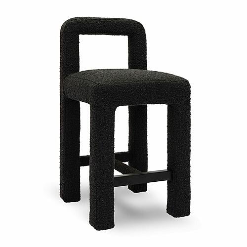 Hazel Black Boucle Counter Stool by TOV Furniture