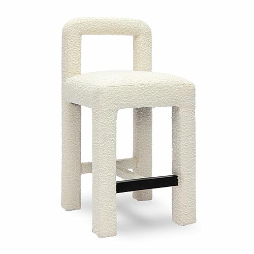 Hazel Cream Boucle Counter Stool by TOV Furniture
