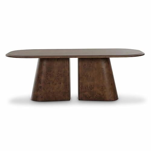 Gladyss Brown Burl Oval 87 inch Dining Table by TOV Furniture