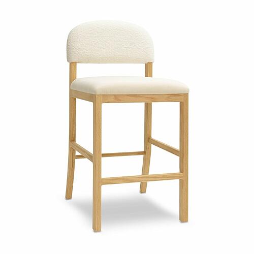 Calla Cream Performance Velvet Counter Stool by TOV Furniture