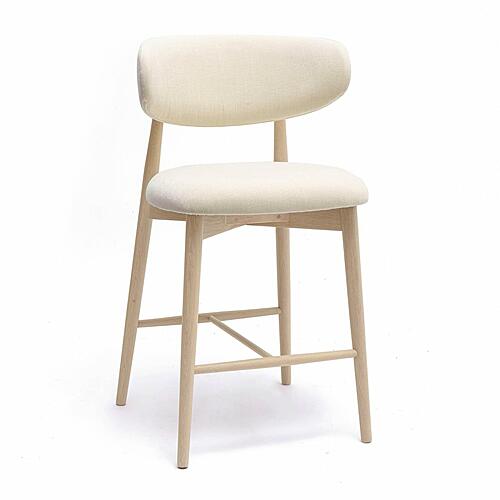 Zinea Cream Performance Textured Velvet Counter Stool by TOV Furniture