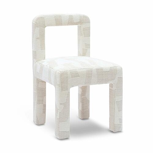 Hazel Cream Patterned Jacquard Dining Chair by TOV Furniture