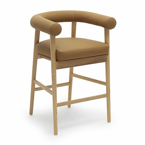 Spara Cognac Vegan Leather Counter Stool by TOV Furniture