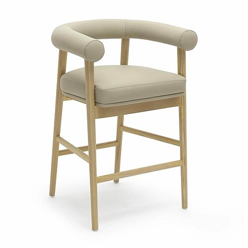Spara Taupe Vegan Leather Counter Stool by TOV Furniture
