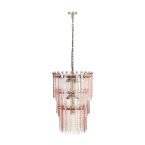 Hampshire Pink Acrylic 3-Tier Chandelier by TOV Furniture