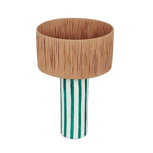 Ravello Green Striped Papier Mache Table Lamp by TOV Furniture
