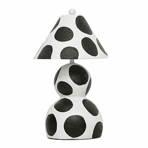 Lerici Black and White Papier Mache Table Lamp by TOV Furniture