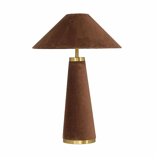 Graham Chocolate Brown Velvet Table Lamp by TOV Furniture