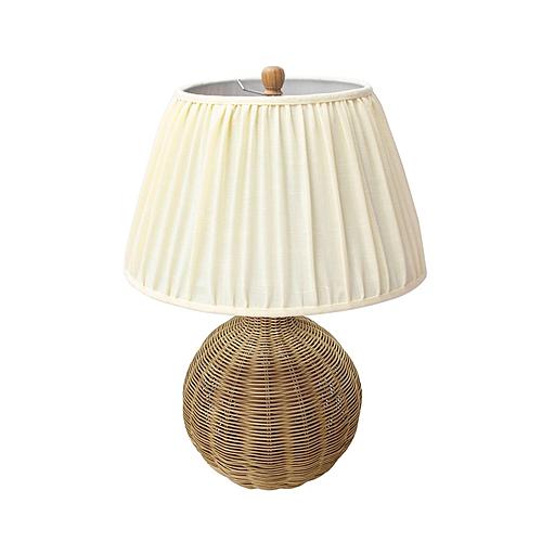 Pallora Cream & Natural Rattan Table Lamp by TOV Furniture