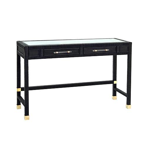 Amara Charcoal Rattan Desk by TOV Furniture