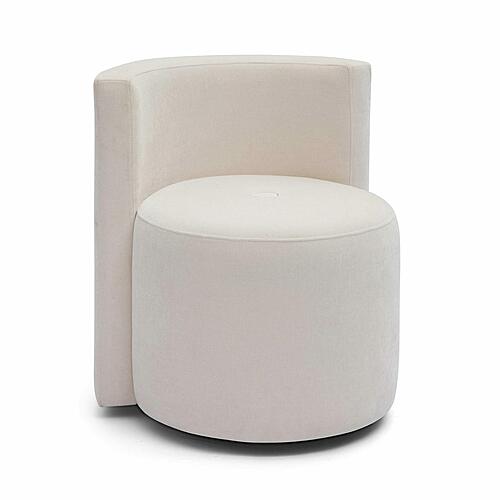 Alyssa Cream Upcycled Velvet Rolling Desk Chair by TOV Furniture