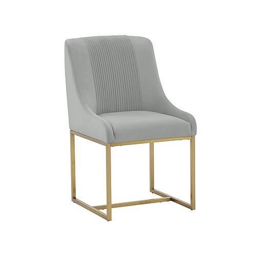 Lisa Grey Pleated Velvet Dining Chair by TOV Furniture