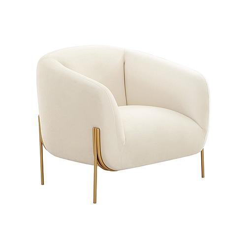 Kandra Cream Velvet Accent Chair by TOV Furniture