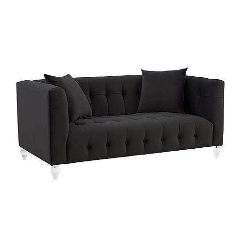 Bea Black Velvet Loveseat by TOV Furniture
