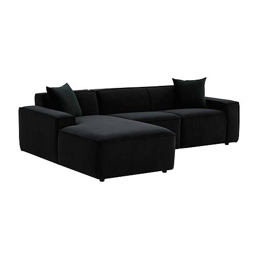 Olafur Black Velvet Sectional - LAF Chaise by TOV Furniture