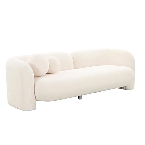 Amelie Cream Faux Fur Sofa by TOV Furniture