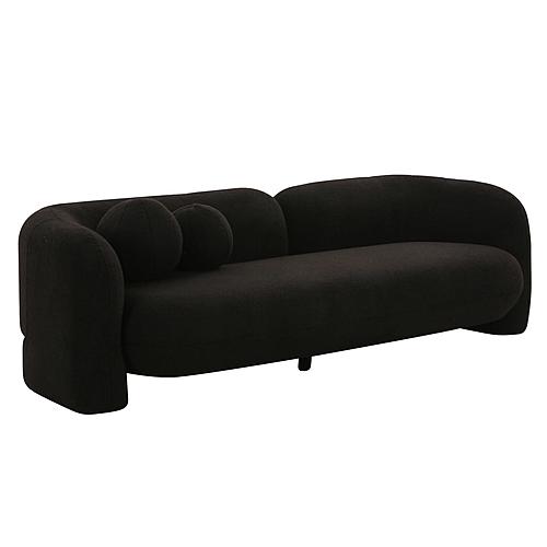 Amelie Black Faux Fur Sofa by TOV Furniture
