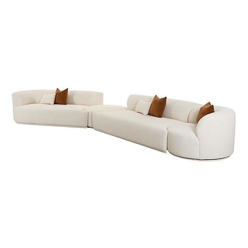 Fickle Cream Boucle 4-Piece Modular LAF Chaise Sectional by TOV Furniture