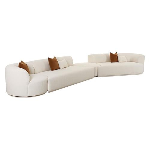 Fickle Cream Boucle 4-Piece Modular RAF Chaise Sectional by TOV Furniture