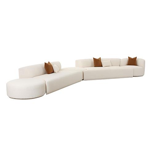 Fickle Cream Boucle 5-Piece Modular Chaise Sectional by TOV Furniture