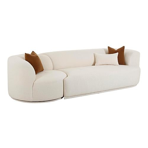 Fickle Cream Boucle 2-Piece Modular RAF Sofa by TOV Furniture