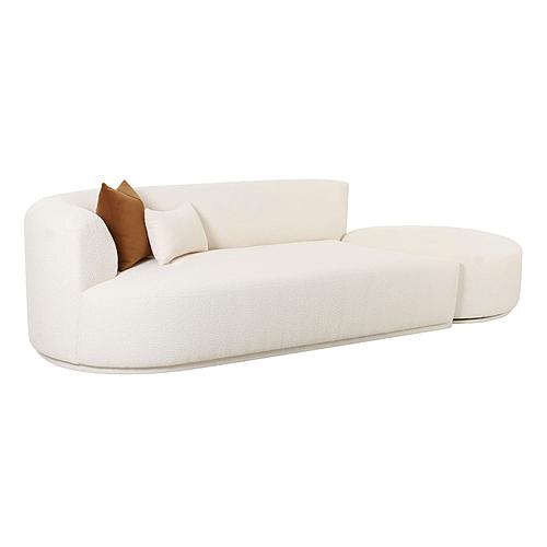 Fickle Cream Boucle 2-Piece Chaise Modular LAF Sofa by TOV Furniture