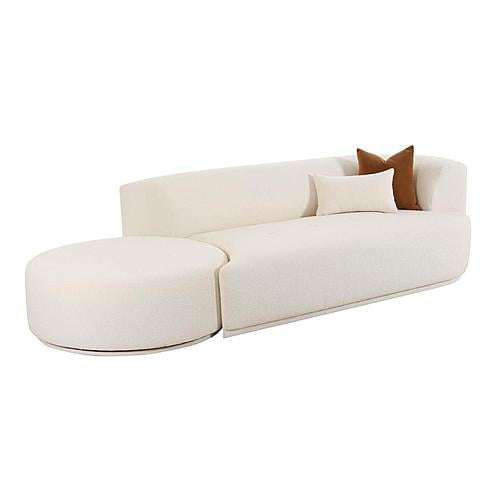 Fickle Cream Boucle 2-Piece Chaise Modular RAF Sofa by TOV Furniture