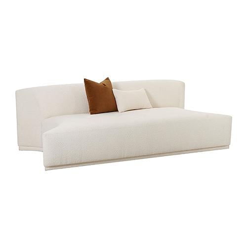 Fickle Cream Boucle Modular Armless Loveseat by TOV Furniture