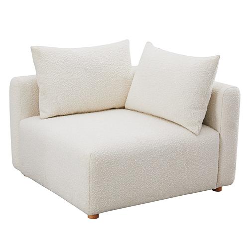 Hangover Cream Boucle Modular Corner Chair by TOV Furniture