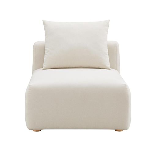 Hangover Cream Linen Modular Armless Chair by TOV Furniture