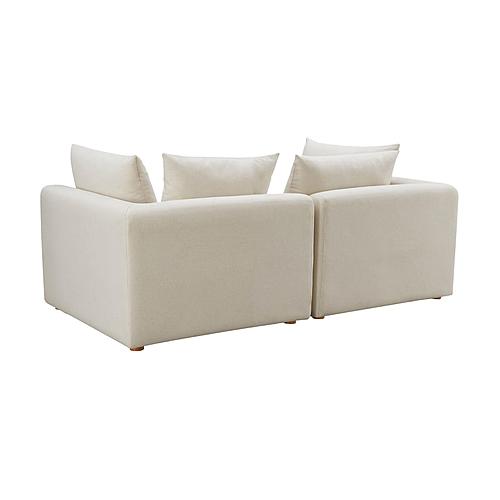 Hangover Cream Linen Loveseat by TOV Furniture