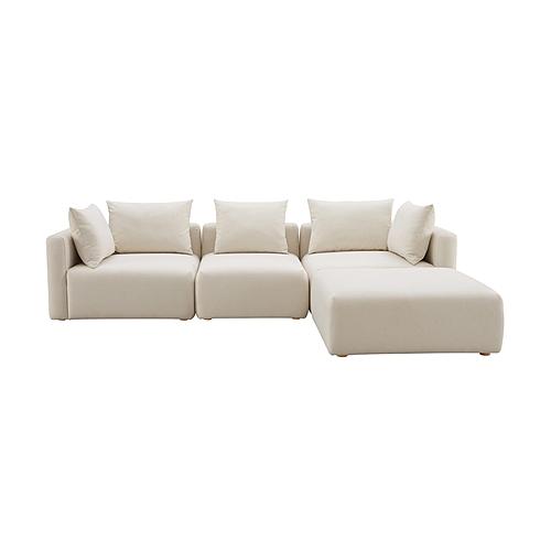 Hangover Cream Linen 4-Piece Modular Sectional by TOV Furniture