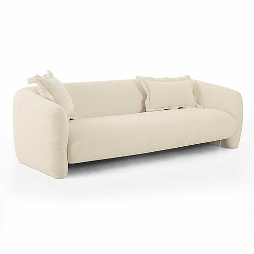 Lou Sandstone Textured Fabric Sofa by TOV Furniture