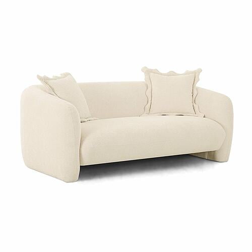 Lou Sandstone Textured Fabric Loveseat by TOV Furniture