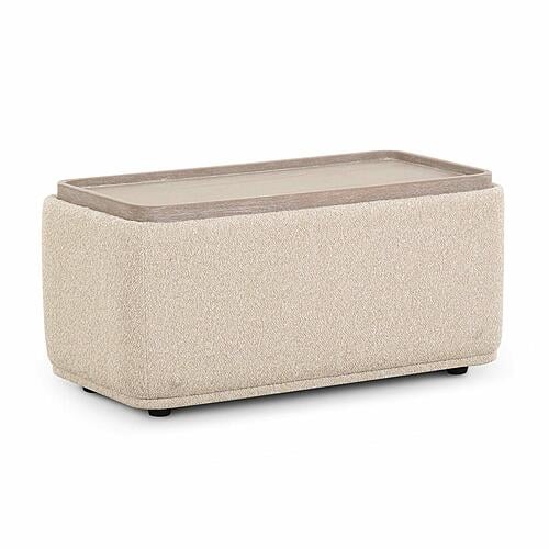 Sylvie Cream Boucle Ottoman Table by TOV Furniture